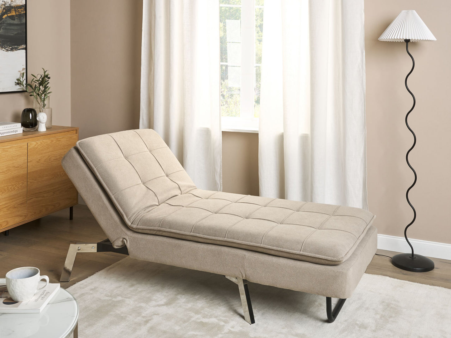 Chaiselongue beige verstellbar LOIRET