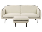 3-Sitzer Sofa hellbeige / schwarz mit Ottomane TONSBERG