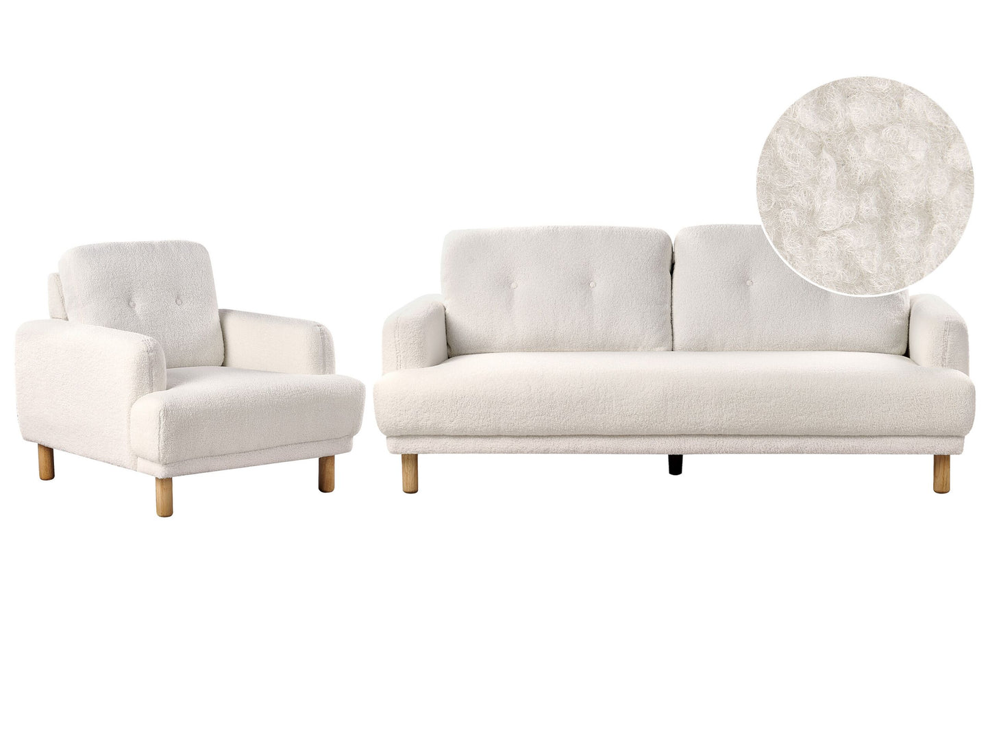 4-Sitzer Sofa Set Bouclé Weiss TUVE