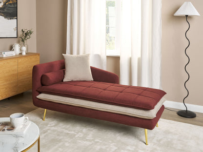 Chaiselongue rot / beige linksseitig GONESSE