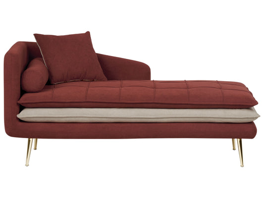 Chaiselongue rot / beige linksseitig GONESSE