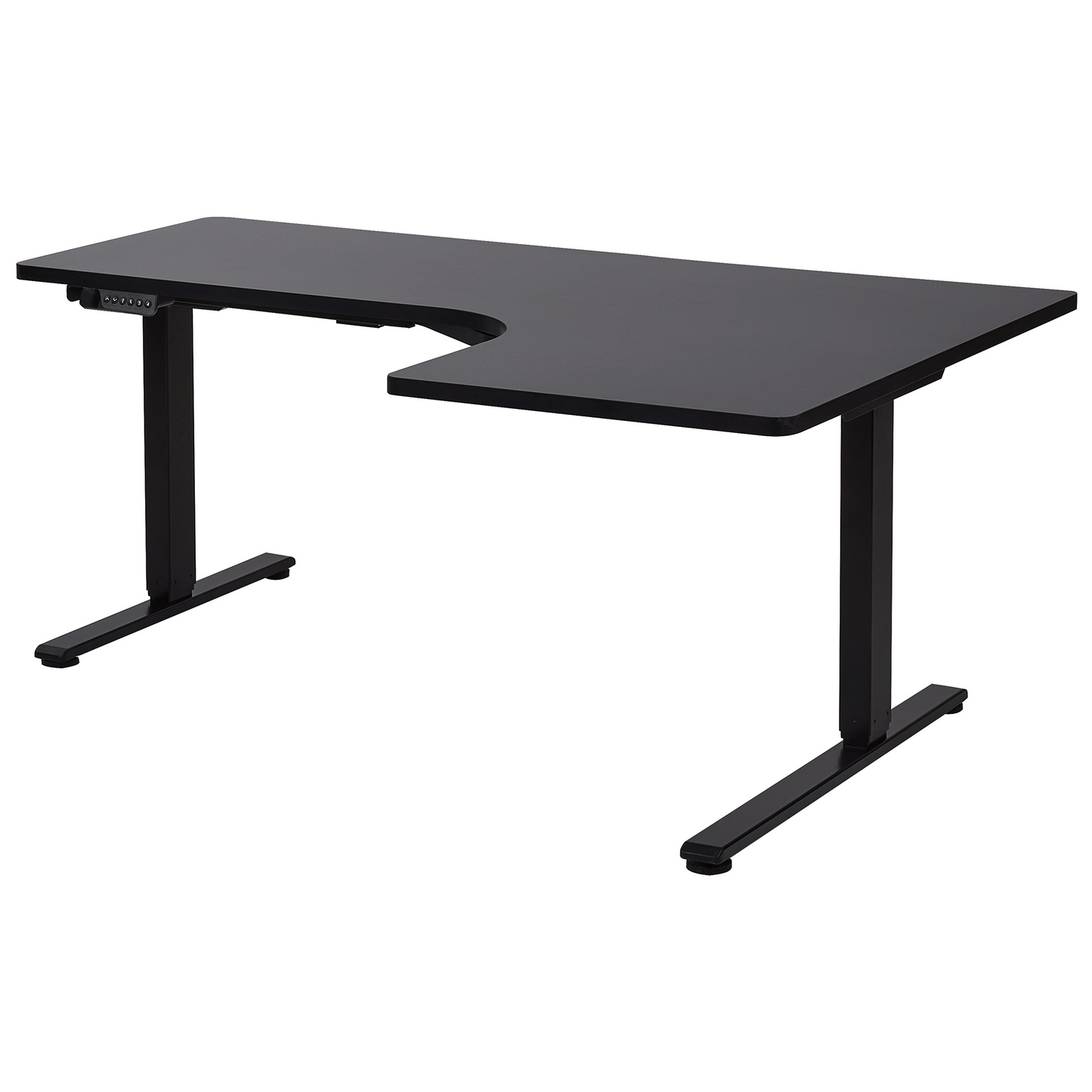 Schreibtisch rechtsseitig schwarz 160 x 59 cm elektrisch höhenverstellbar DESTINES