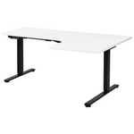 Schreibtisch rechtsseitig weiss / schwarz 160 x 59 cm elektrisch höhenverstellbar DESTINES