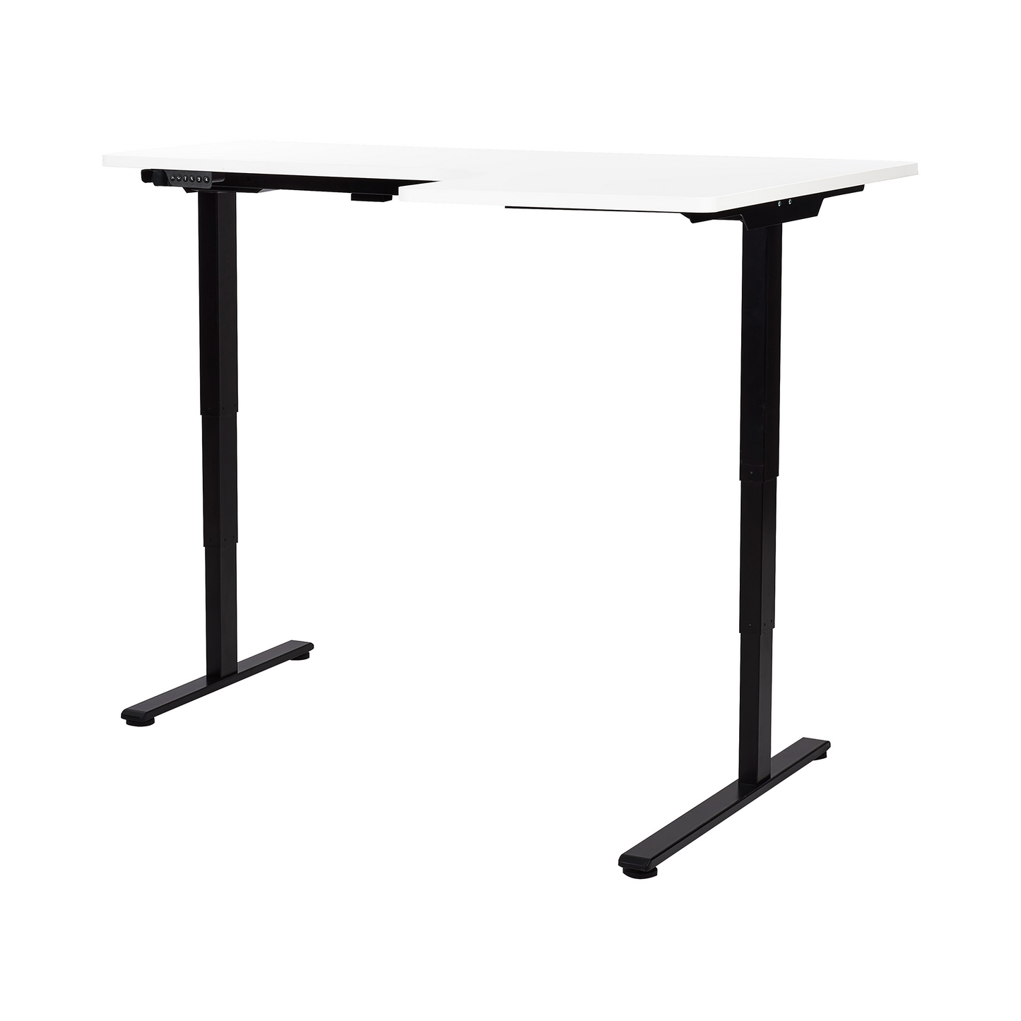 Schreibtisch rechtsseitig weiss / schwarz 160 x 59 cm elektrisch höhenverstellbar DESTINES