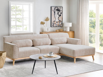 3-Sitzer Ecksofa beige linksseitig SIMOS