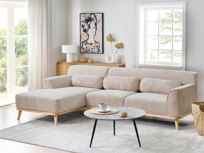3-Sitzer Ecksofa beige rechtsseitig SIMOS