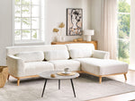 3-Sitzer Ecksofa Bouclé weiss linksseitig SIMOS