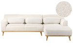 3-Sitzer Ecksofa Bouclé weiss linksseitig SIMOS