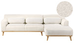 3-Sitzer Ecksofa Bouclé weiss linksseitig SIMOS