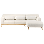 3-Sitzer Ecksofa Bouclé weiss linksseitig SIMOS