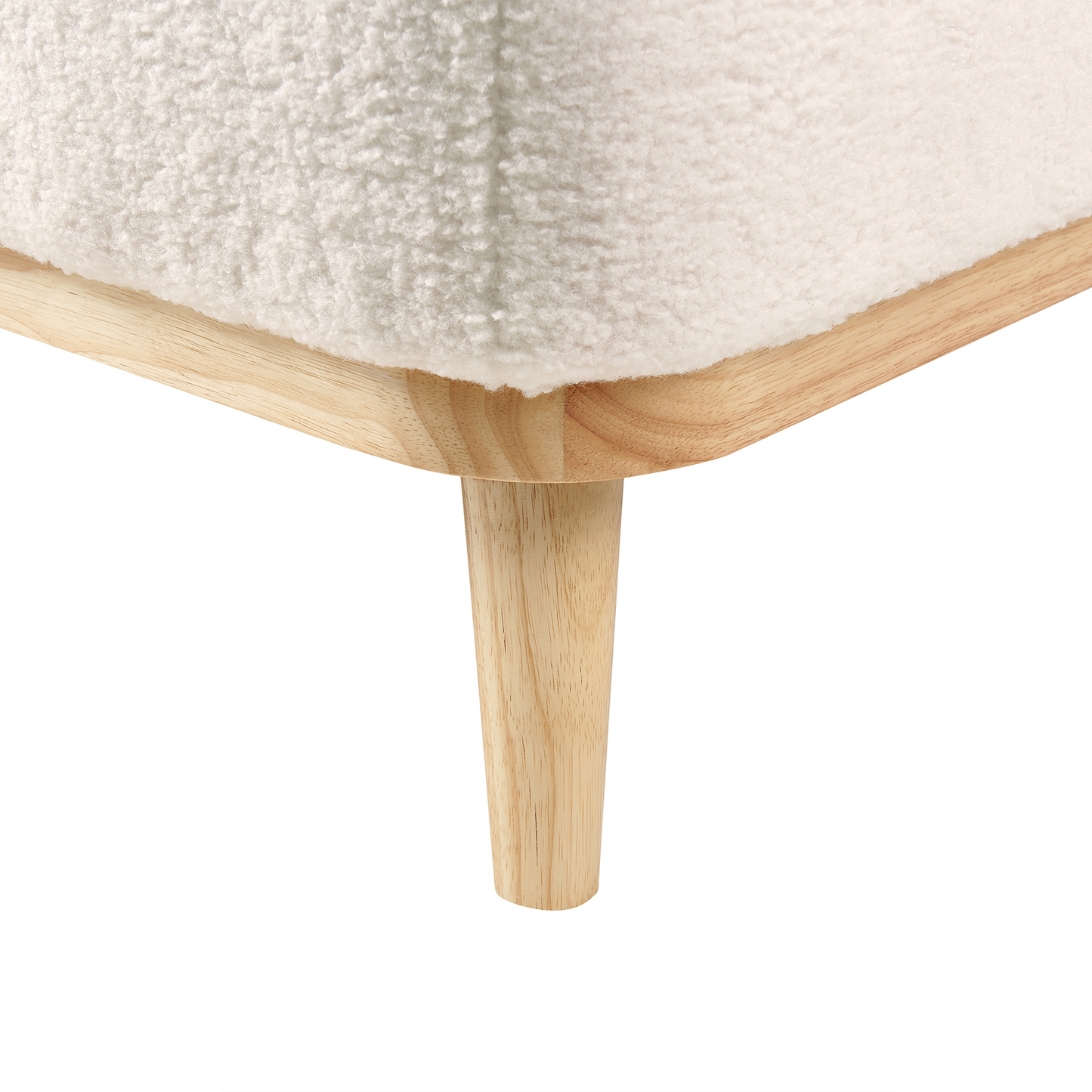 3-Sitzer Ecksofa Bouclé weiss linksseitig SIMOS