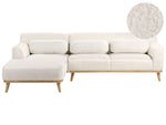 3-Sitzer Ecksofa Bouclé weiss rechtsseitig SIMOS