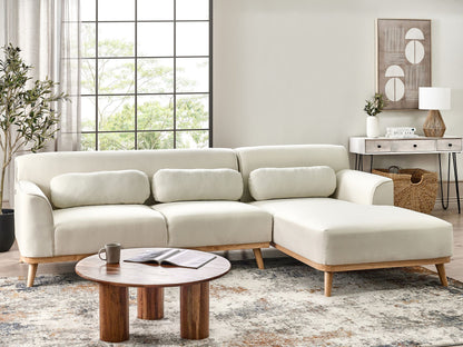 3-Sitzer Ecksofa cremeweiss linksseitig SIMOS