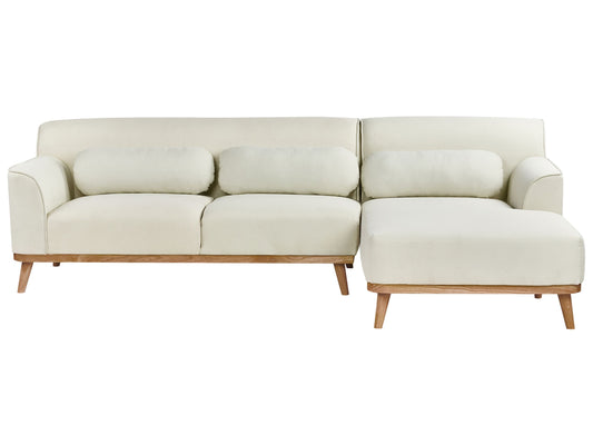 3-Sitzer Ecksofa cremeweiss linksseitig SIMOS
