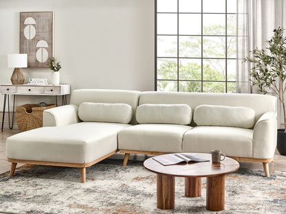 3-Sitzer Ecksofa cremeweiss rechtsseitig SIMOS