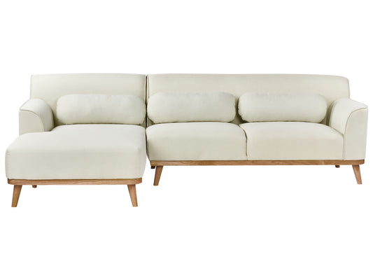 3-Sitzer Ecksofa cremeweiss rechtsseitig SIMOS