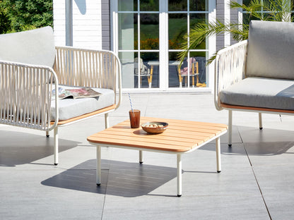 Gartentisch Kunststoff Heller Holzfarbton SENISE
