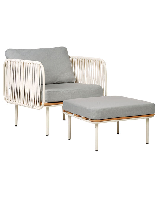Stuhl mit Fusshocker Grau SENISE