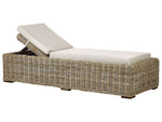 Gartenliege Rattan naturfarben Auflage taupe PALESE