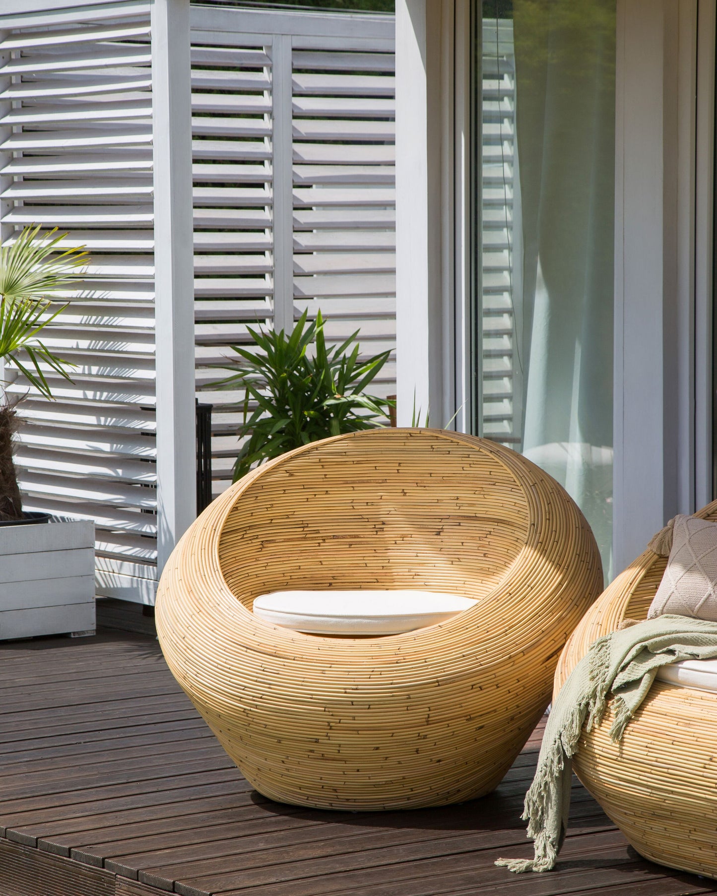 Garten Sessel MAIORI Rattan Naturfarben