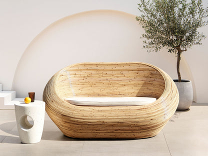 Gartensofa 2-Sitzer MAIORI Rattan Naturfarben