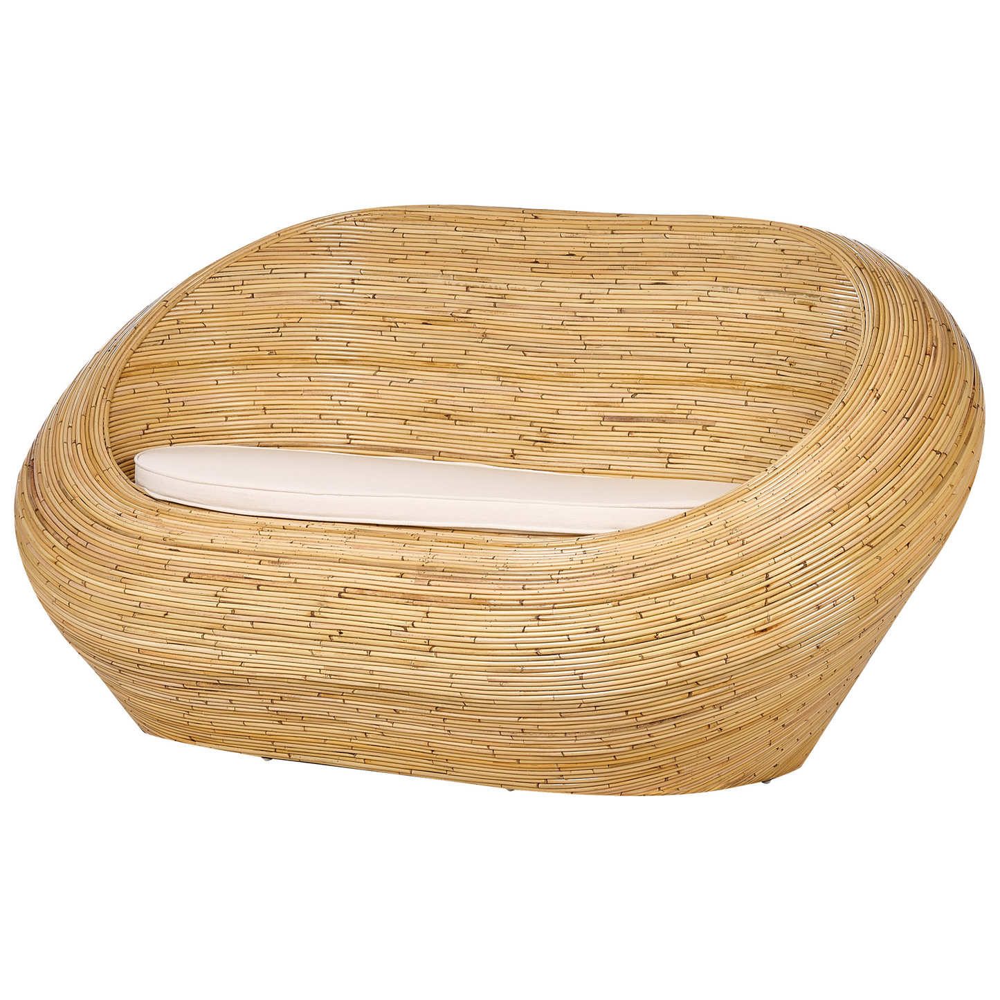 Gartensofa Set 4-Sitzer MAIORI Rattan Naturfarben