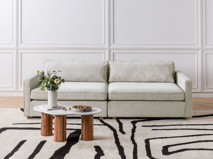 3-Sitzer Sofa Cord hellgrau VINSTRA