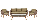 Lounge Set mit Tisch 5-Sitzer VITTORIA Polyrattan Olivgrün
