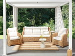 Gartensofa Set 5-Sitzer ALESSANO Rattan Naturfarben
