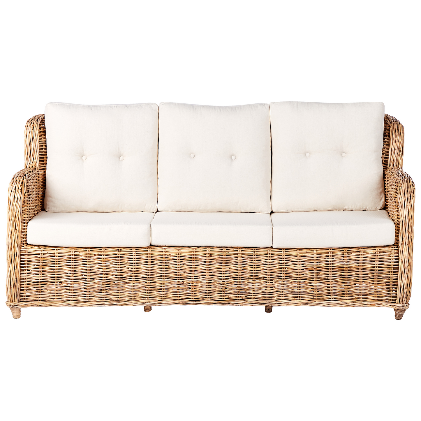 Gartensofa Set 5-Sitzer ALESSANO Rattan Naturfarben