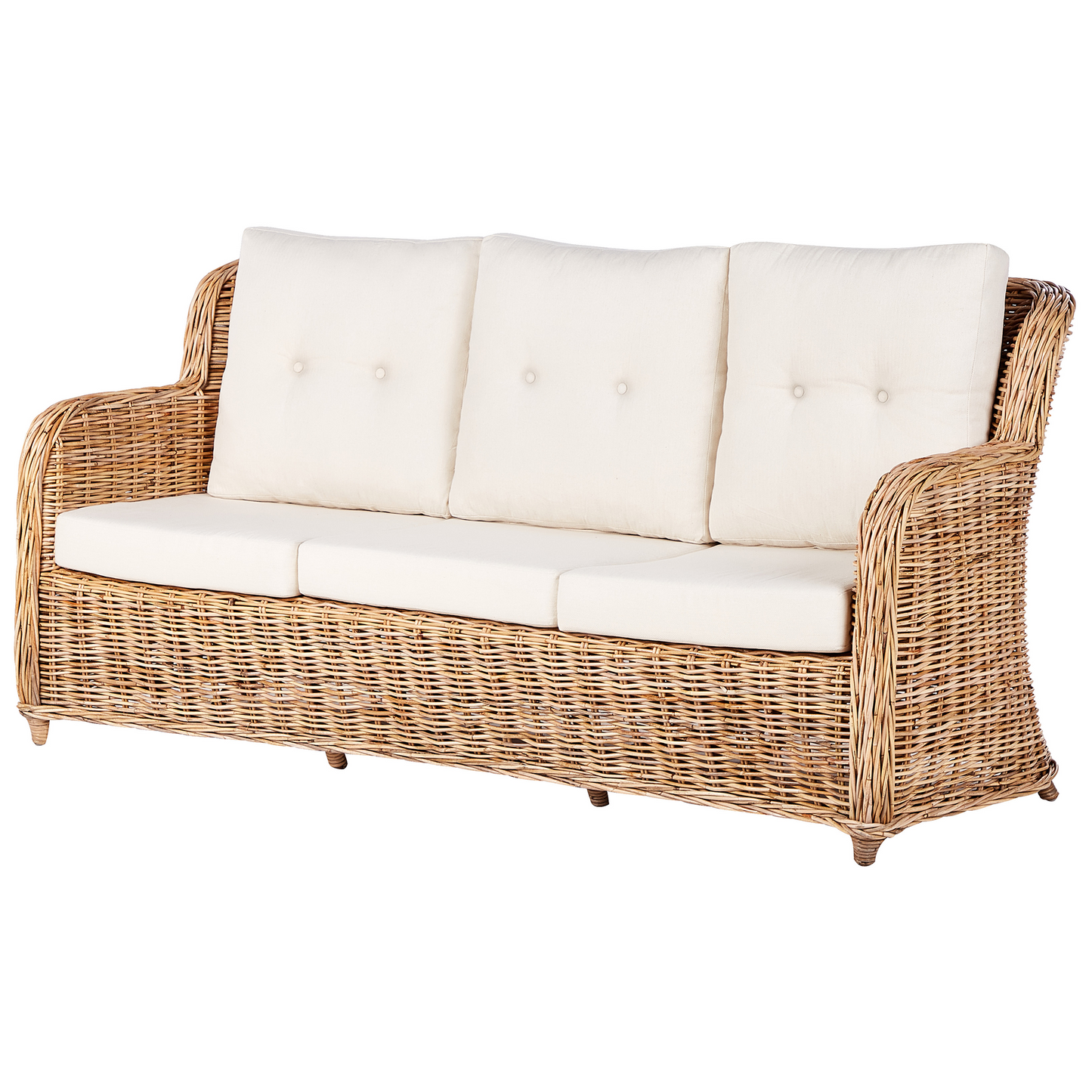 Gartensofa Set 5-Sitzer ALESSANO Rattan Naturfarben