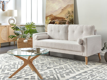 2-Sitzer Sofa Teddy-Optik cremeweiss KALMAR
