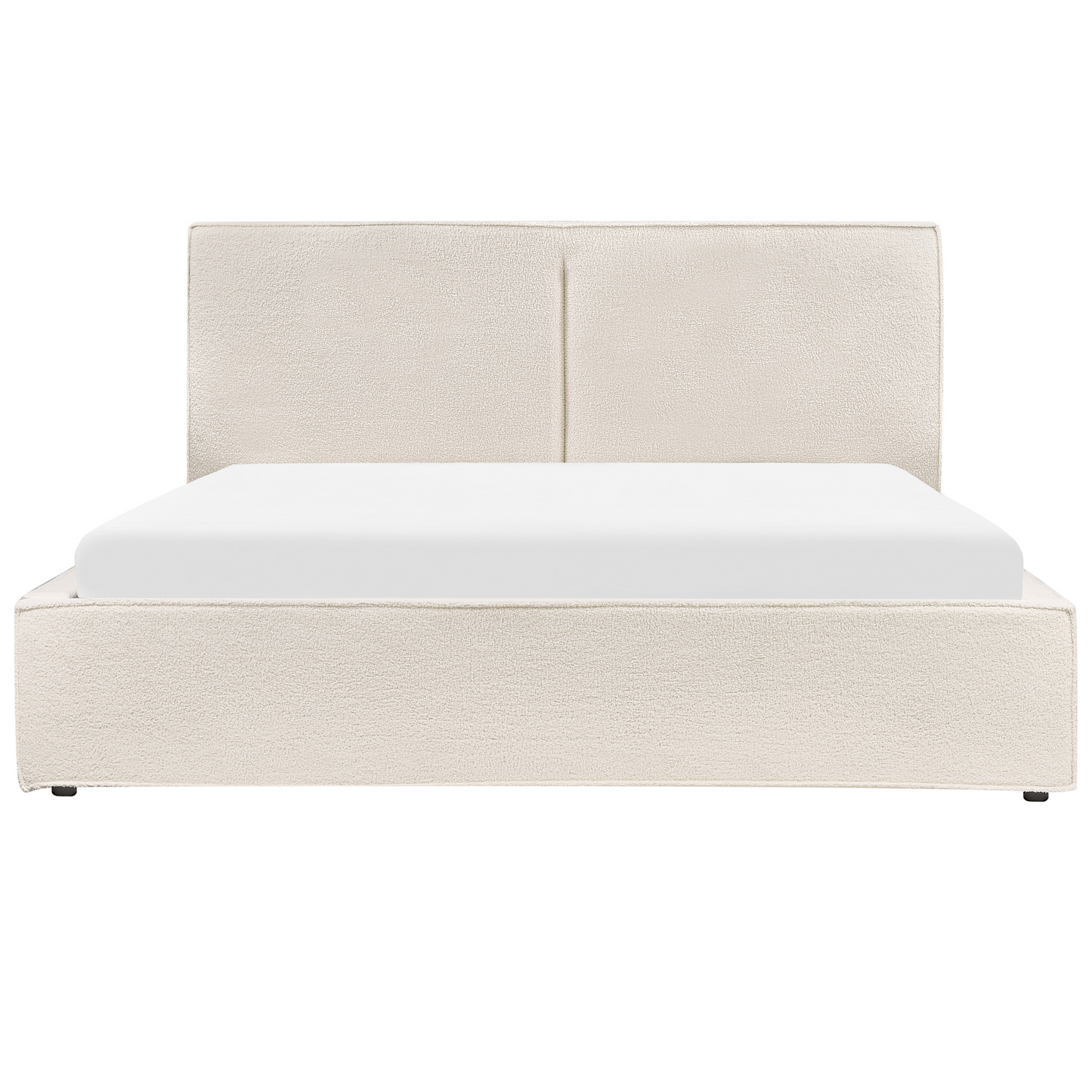 Bett mit Stauraum Bouclé MOISSAC 180 x 200 cm Cremeweiss