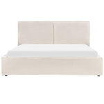 Bett mit Stauraum Bouclé MOISSAC 180 x 200 cm Cremeweiss
