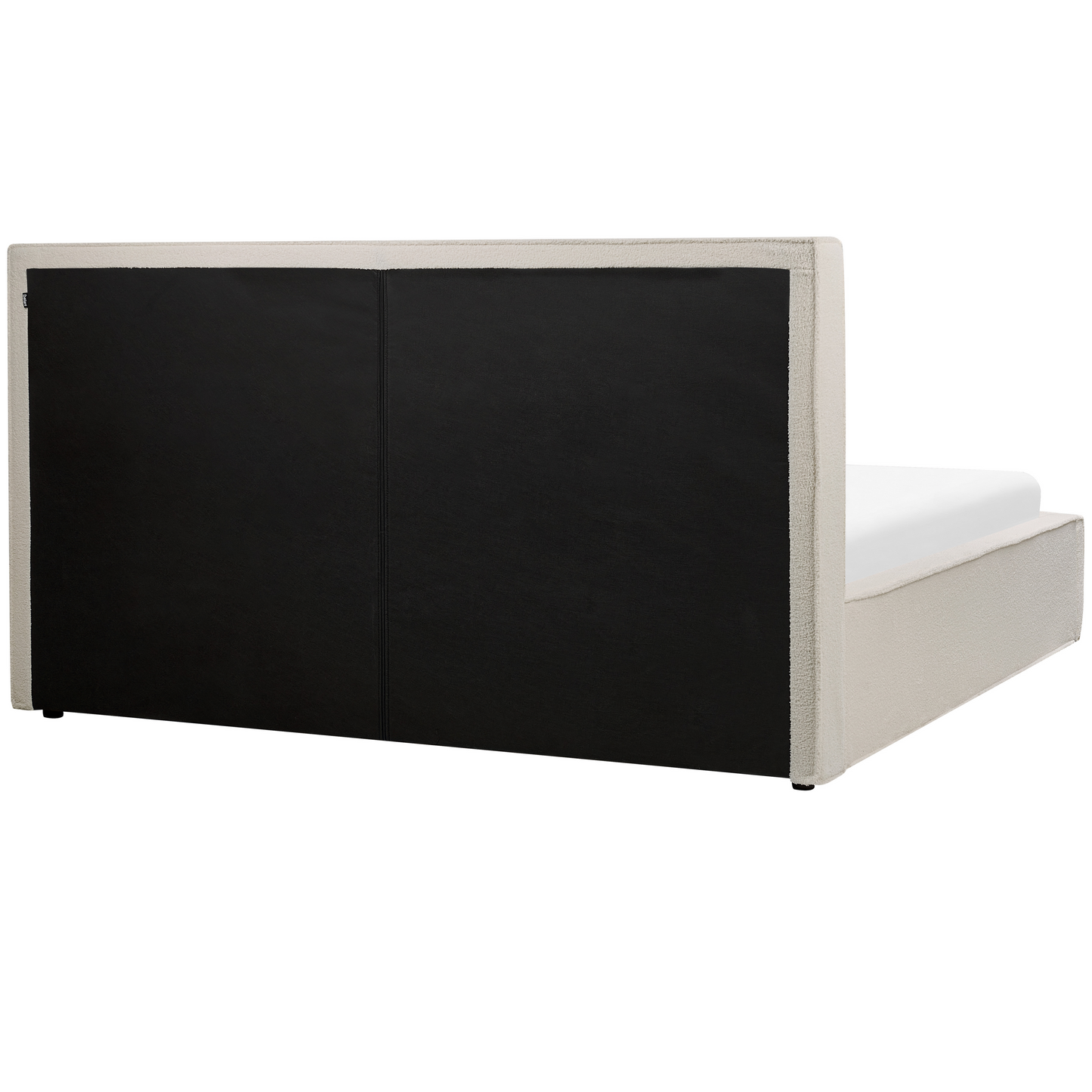 Bett mit Stauraum Bouclé MOISSAC 180 x 200 cm Cremeweiss