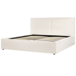 Bett mit Stauraum Bouclé MOISSAC 180 x 200 cm Cremeweiss