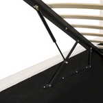 Bett mit Stauraum Bouclé MOISSAC 180 x 200 cm Cremeweiss