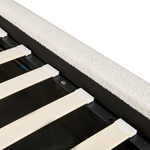 Bett mit Stauraum Bouclé MOISSAC 180 x 200 cm Cremeweiss