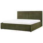 Bett mit Stauraum Bouclé MOISSAC 180 x 200 cm Dunkelgrün