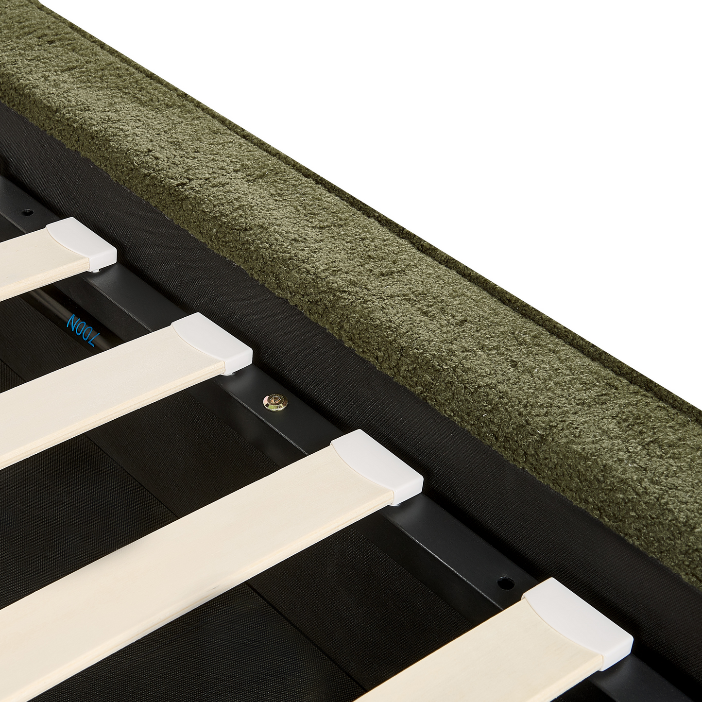 Bett mit Stauraum Bouclé MOISSAC 180 x 200 cm Dunkelgrün