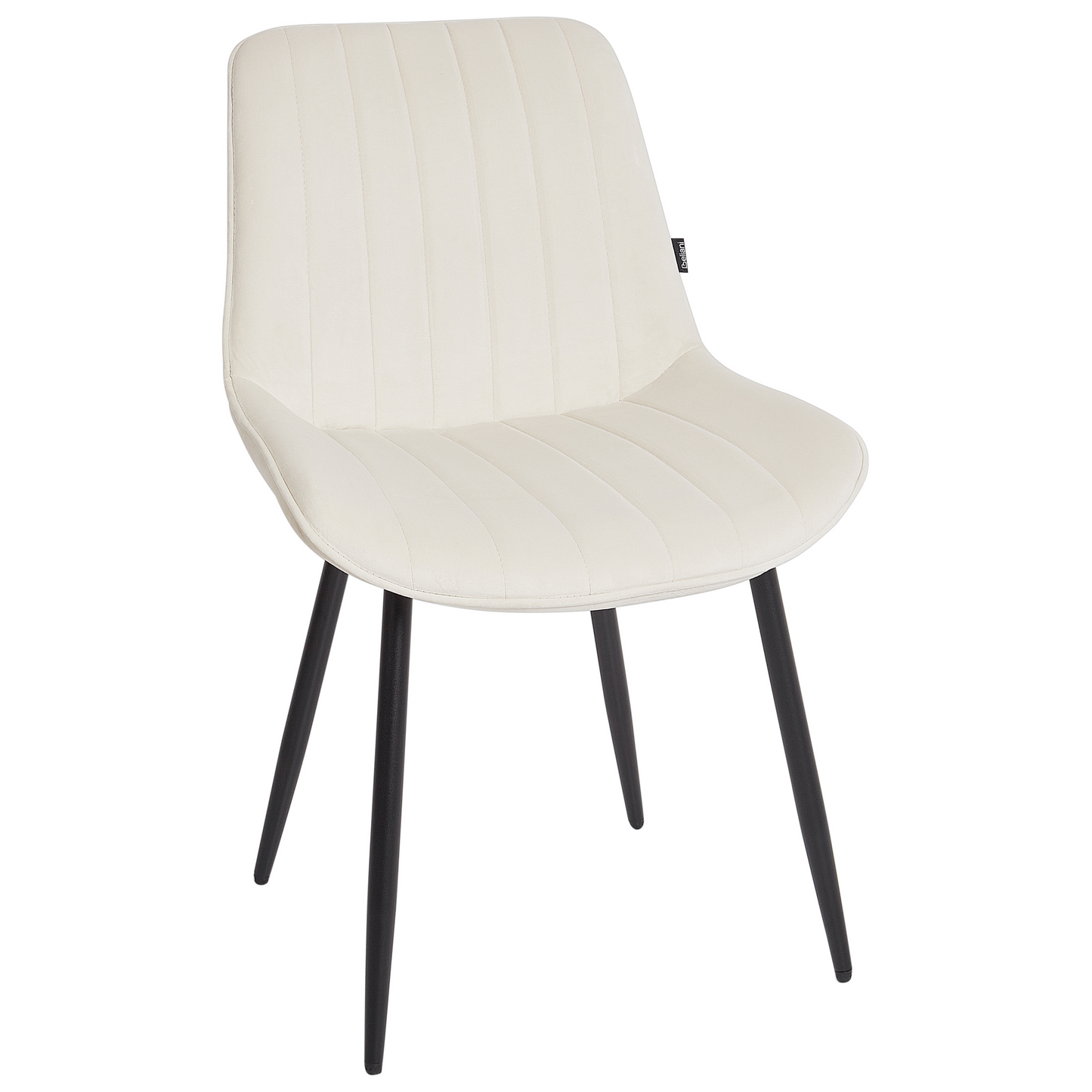 Esszimmerstuhl 2er Set DUBROVNIK Samtstoff Hellbeige