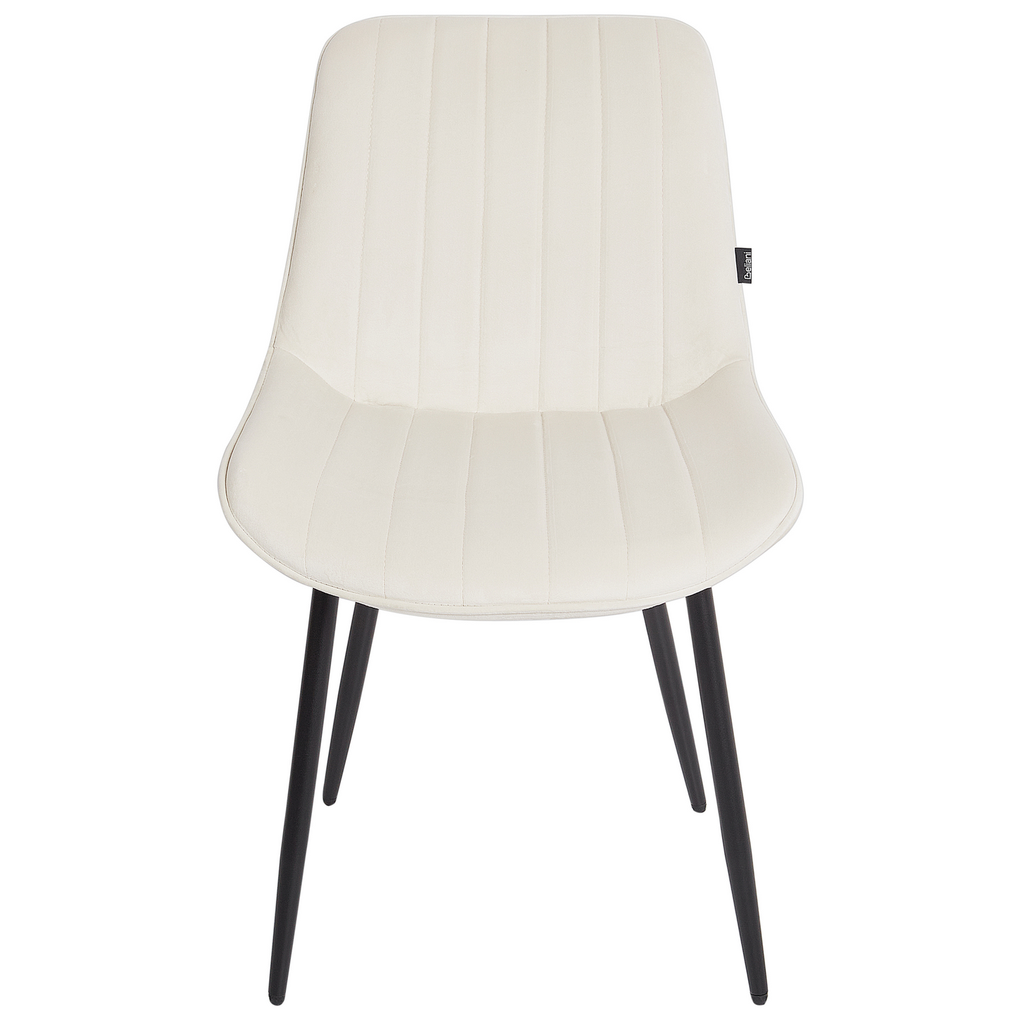 Esszimmerstuhl 2er Set DUBROVNIK Samtstoff Hellbeige