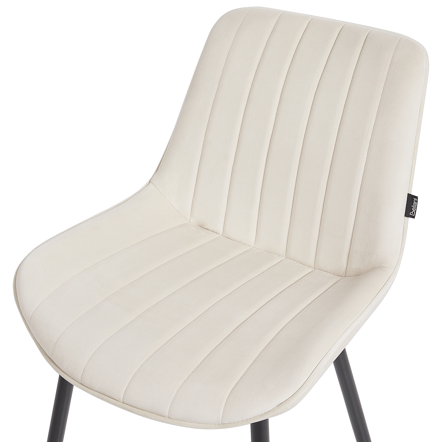 Esszimmerstuhl 2er Set DUBROVNIK Samtstoff Hellbeige