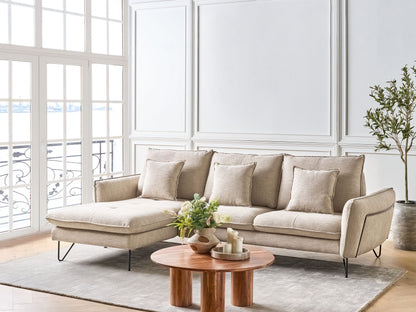 3-Sitzer Ecksofa beige rechtsseitig SERSAN