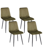 Esszimmerstuhl 4er Set KALISPELL Samtstoff Olivgrün