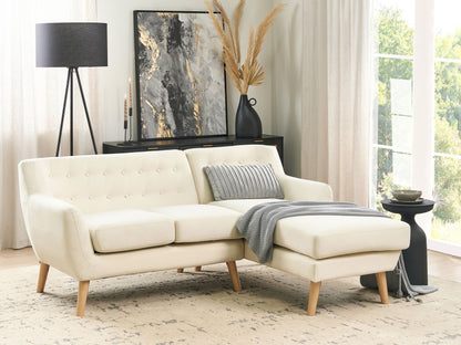 3-Sitzer Ecksofa hellbeige linksseitig MOTALA