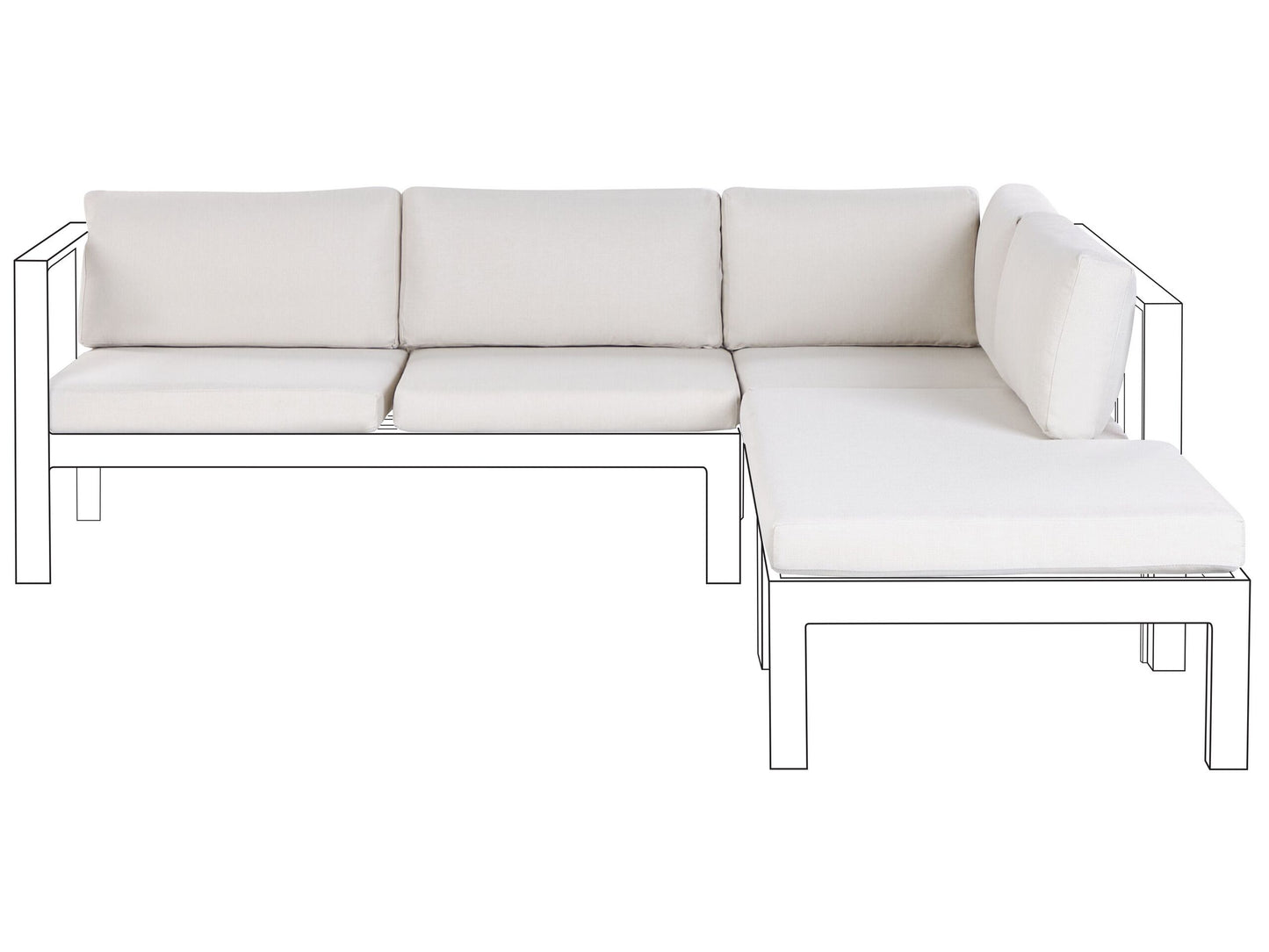 Outdoor Kissenbezug Set MESSINA Cremeweiss