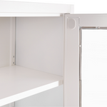Vitrine mit Glastüren MALACHITE Metall 90 cm Weiss