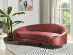 3-Sitzer Sofa Samtstoff rot / schwarz SAVAR