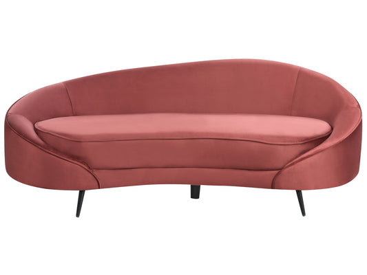 3-Sitzer Sofa Samtstoff rot / schwarz SAVAR